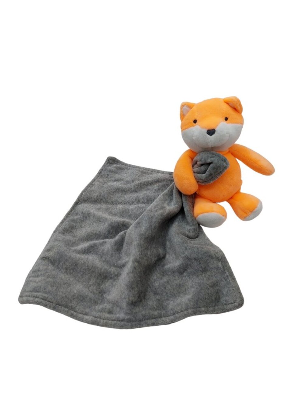 Carters Fox Orange Gray plush Security Baby Blanket Rattle Lovey toy 2014
